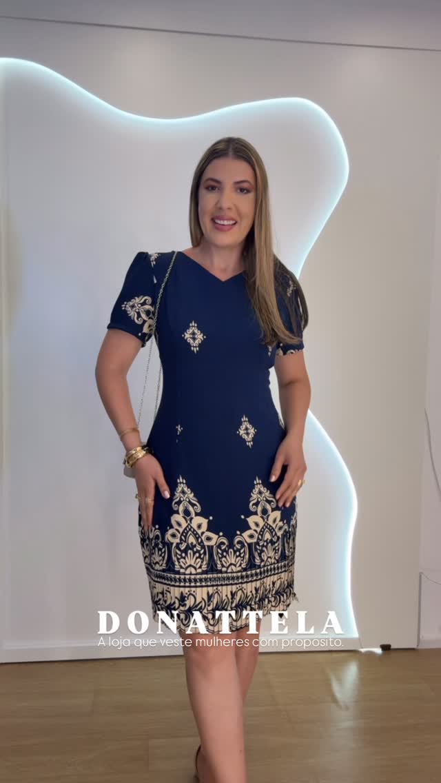 Vestido Penélope Azul Marinho
